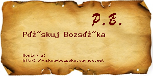 Páskuj Bozsóka névjegykártya